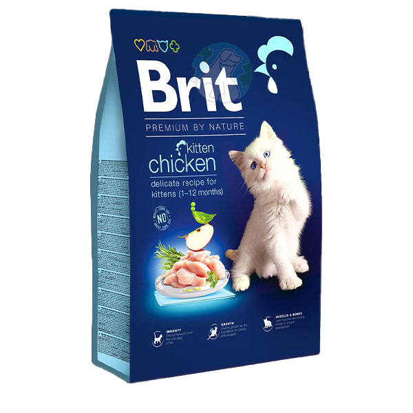 غذای خشک بچه گربه پریمیوم با طعم مرغ 1.5کیلویی Brit